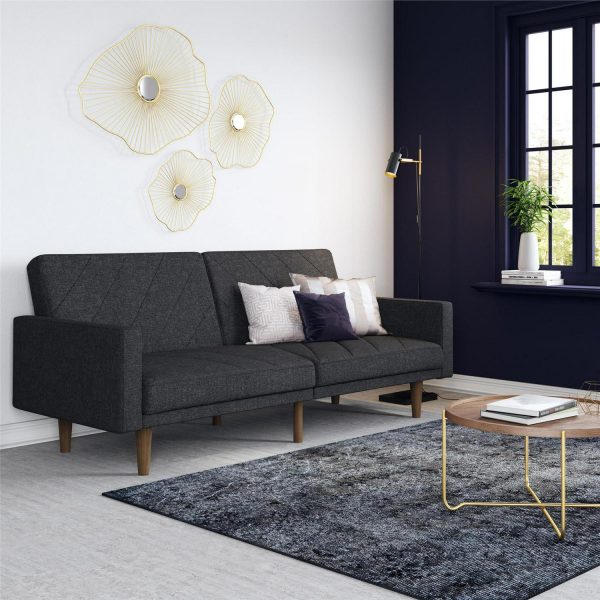 DHP Paxson Futon, Dark Gray Linen