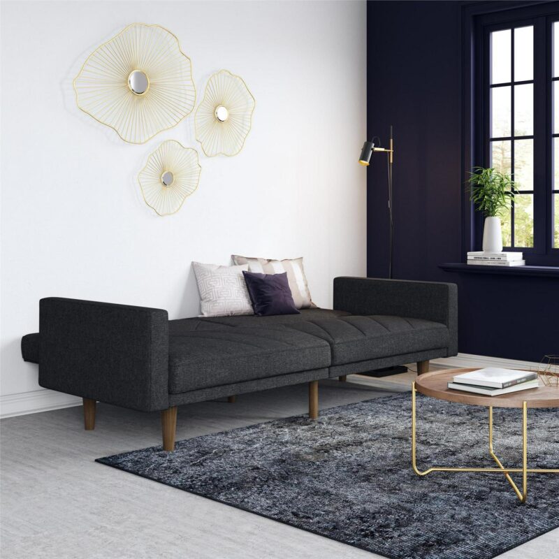 DHP Paxson Futon, Dark Gray Linen - Image 3