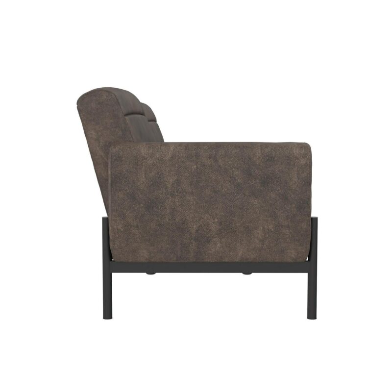DHP Sadie Futon Sofa Bed and Couch Sleeper, Distressed Medium Brown Faux Leather - Image 14