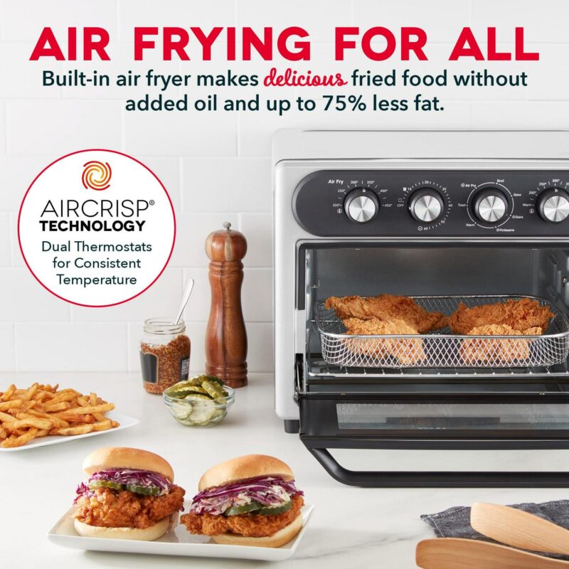 Dash Chef Series 7 in 1 Convection Air Fryer Oven With Non-Stick Fry Basket, Baking Pan and Rack, 23L, 1500 Watt - Image 3