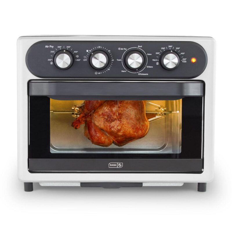 Dash Chef Series 7 in 1 Convection Air Fryer Oven With Non-Stick Fry Basket, Baking Pan and Rack, 23L, 1500 Watt
