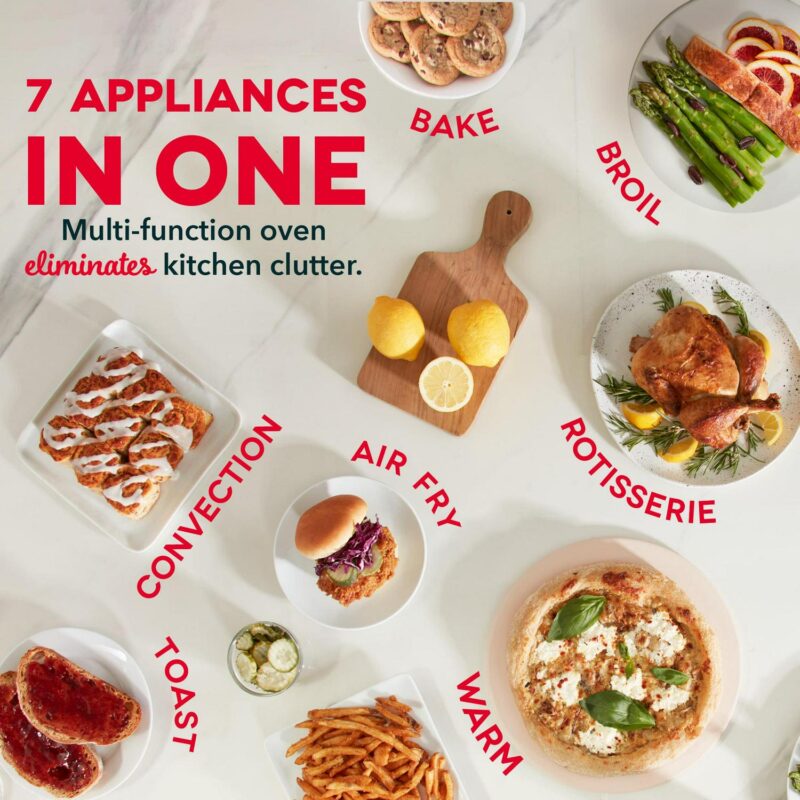 Dash Chef Series 7 in 1 Convection Air Fryer Oven With Non-Stick Fry Basket, Baking Pan and Rack, 23L, 1500 Watt - Image 4