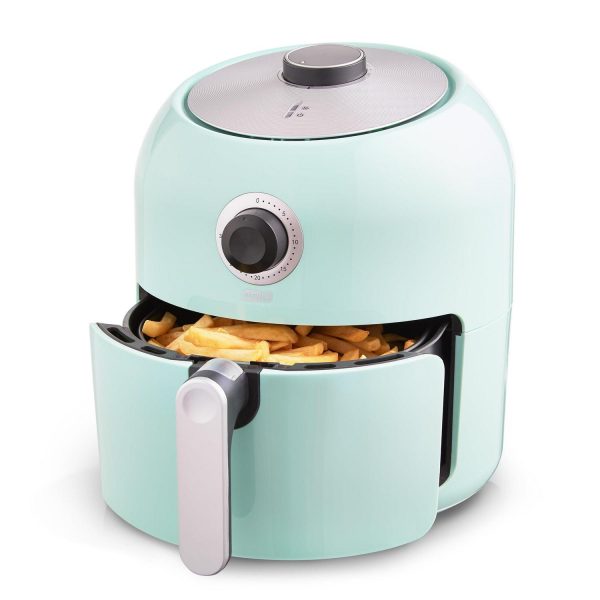 Dash Family Size Air Fryer with Temp Control, Nonstick Basket, Recipe Guide + Auto Shut off, 6 Quart - Aqua - New - 16.1 in. Tall