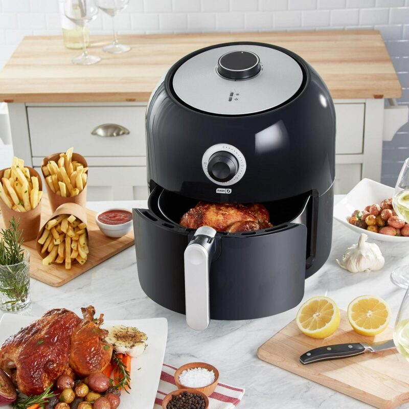Dash Family Size Air Fryer with Temp Control, Nonstick Basket, Recipe Guide + Auto Shut off, 6 Quart - Black - New - 16.1 in. Tall - Image 3