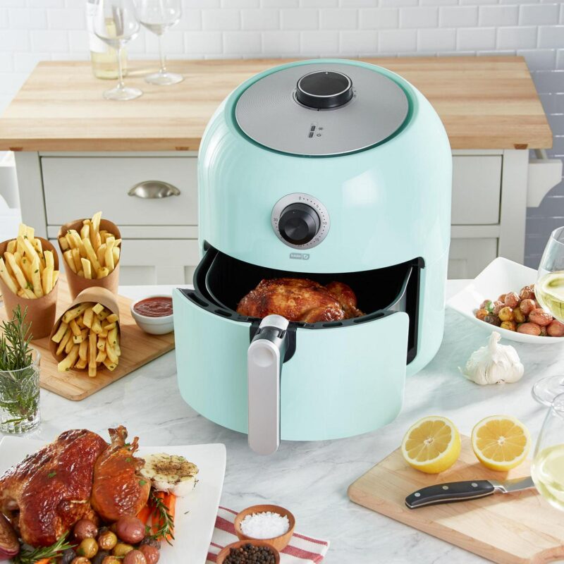 Dash Family Size Air Fryer with Temp Control, Nonstick Basket, Recipe Guide + Auto Shut off, 6 Quart - Aqua - New - 16.1 in. Tall - Image 3