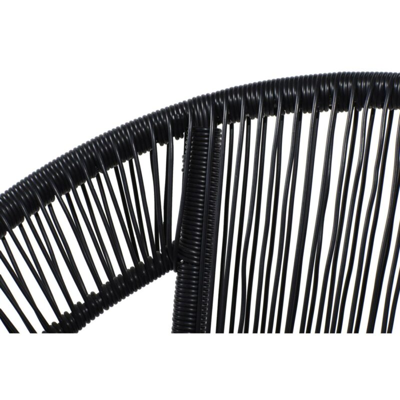 DecMode Black Plastic Rattan Contemporary Outdoor Chair, 29 W x 23 L x 30 H, featuring a Rounded Seat with Backrest - Image 7