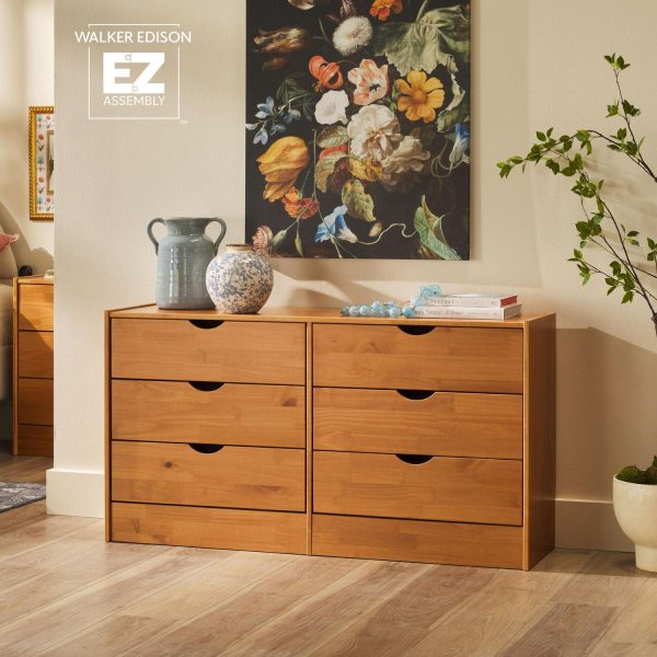 Declan CA3moda de Madera Maciza con 6 Cajones - Caramelo