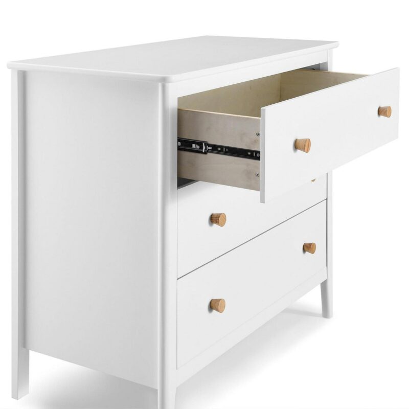 Delta Children Casey 3 Drawer Dresser with Interlocking Drawers, Bianca White/Natural - Image 10