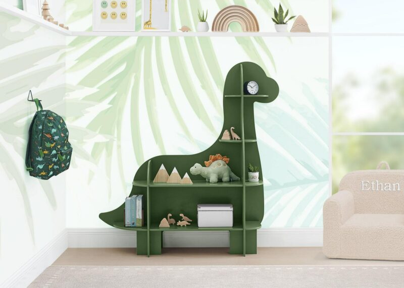 Delta Children Dinosaur Bookcase - Greenguard Gold Certified, Fern Green - Image 3