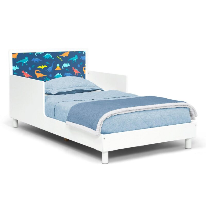 Delta Children Dreamer Toddler Bed (Choose from Dinosaur or Rainbow Headboard Stickers), Bianca White - Image 9