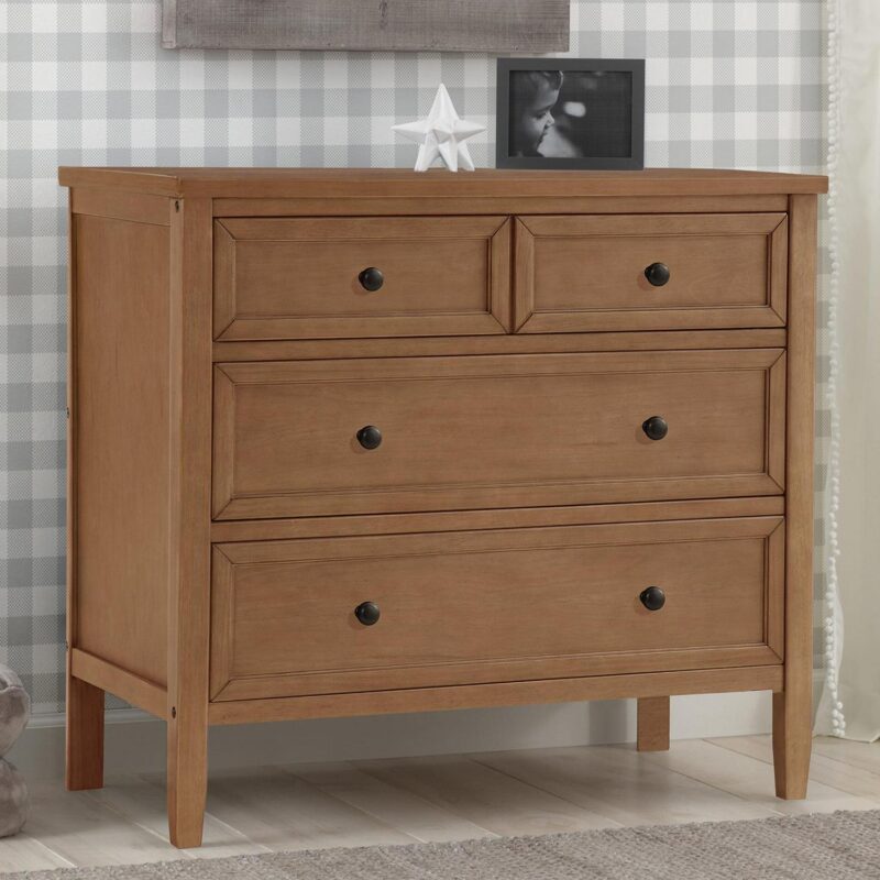 Delta Children Epic 3 Drawer Dresser with Interlocking Drawers, Chestnut - Image 2