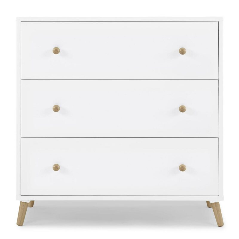 Delta Children Essex 3 Drawer Dresser with Interlocking Drawers - Greenguard Gold Certified, Bianca White/Natural - Image 3