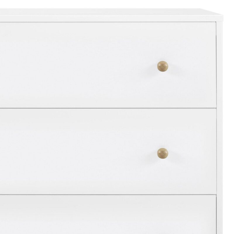 Delta Children Essex 3 Drawer Dresser with Interlocking Drawers - Greenguard Gold Certified, Bianca White/Natural - Image 4