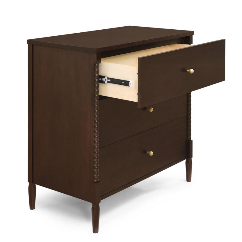 Delta Children Lily 3 Drawer Dresser with Interlocking Drawers, Walnut Espresso - Image 10