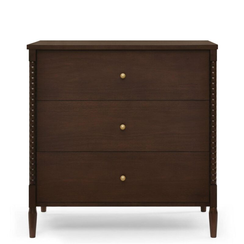Delta Children Lily 3 Drawer Dresser with Interlocking Drawers, Walnut Espresso - Image 9