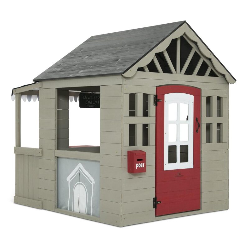 Delta Children MySize Deluxe Outdoor Playhouse with Play Sink with Running Water, Picnic Table and Mailbox a Premium Wooden Cedar Playhouse for Kids, Grey - Image 18