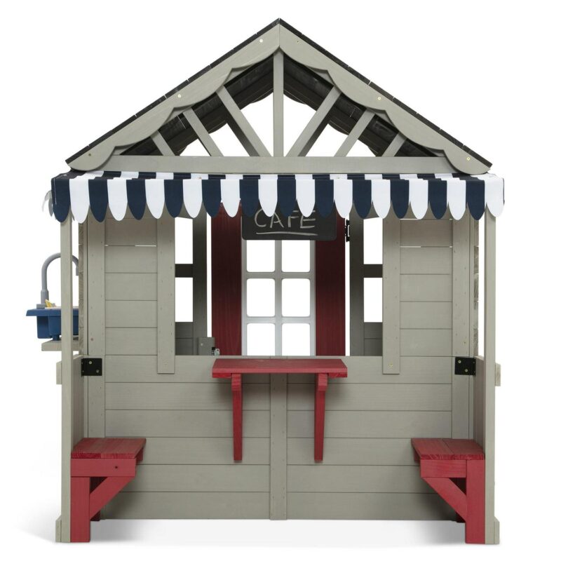Delta Children MySize Deluxe Outdoor Playhouse with Play Sink with Running Water, Picnic Table and Mailbox a Premium Wooden Cedar Playhouse for Kids, Grey - Image 17