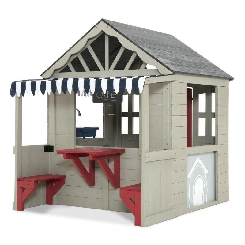 Delta Children MySize Deluxe Outdoor Playhouse with Play Sink with Running Water, Picnic Table and Mailbox a Premium Wooden Cedar Playhouse for Kids, Grey - Image 20