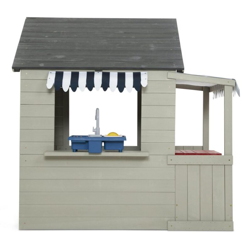 Delta Children MySize Deluxe Outdoor Playhouse with Play Sink with Running Water, Picnic Table and Mailbox a Premium Wooden Cedar Playhouse for Kids, Grey - Image 16
