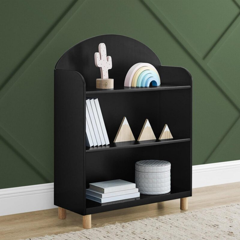 Delta Children Reese 3-Shelf Bookcase, Ebony/Natural - Image 2