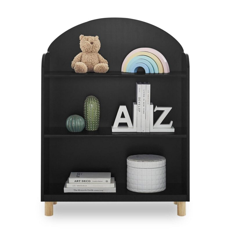 Delta Children Reese 3-Shelf Bookcase, Ebony/Natural - Image 3
