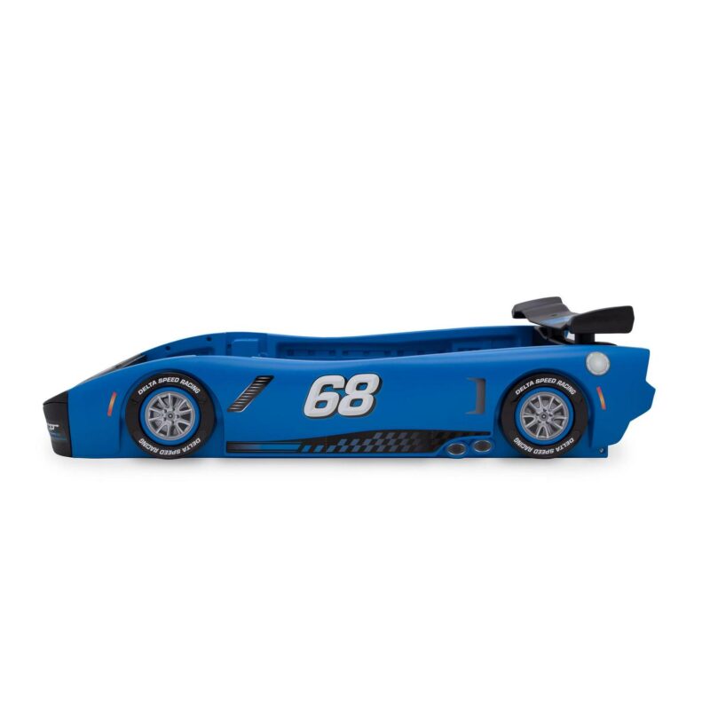 Delta Children Turbo Race Car Twin Bed, Blue - Image 3