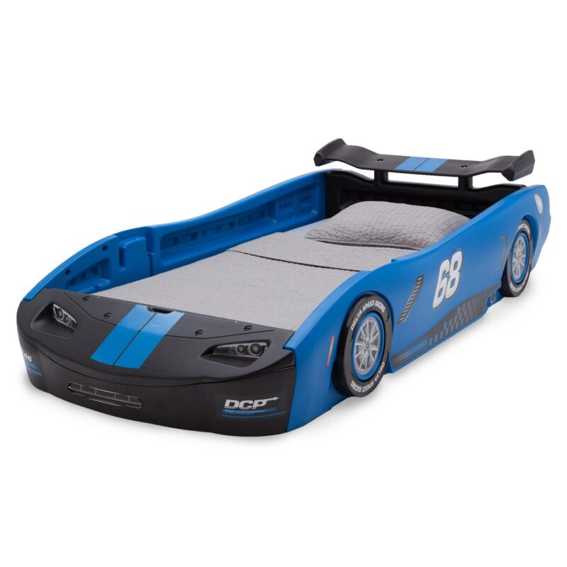 Delta Children Turbo Race Car Twin Bed, Blue - Image 6