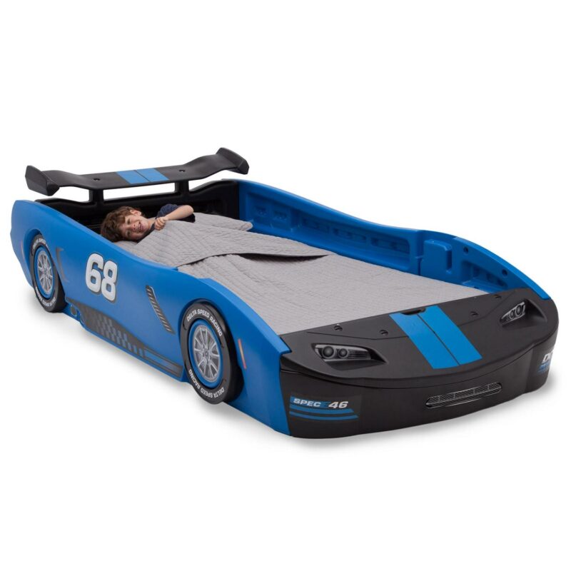 Delta Children Turbo Race Car Twin Bed, Blue - Image 5