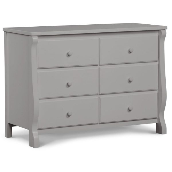 Delta Children Universal 6 Drawer Dresser with Interlocking Drawers - Greenguard Gold Certified, Grey