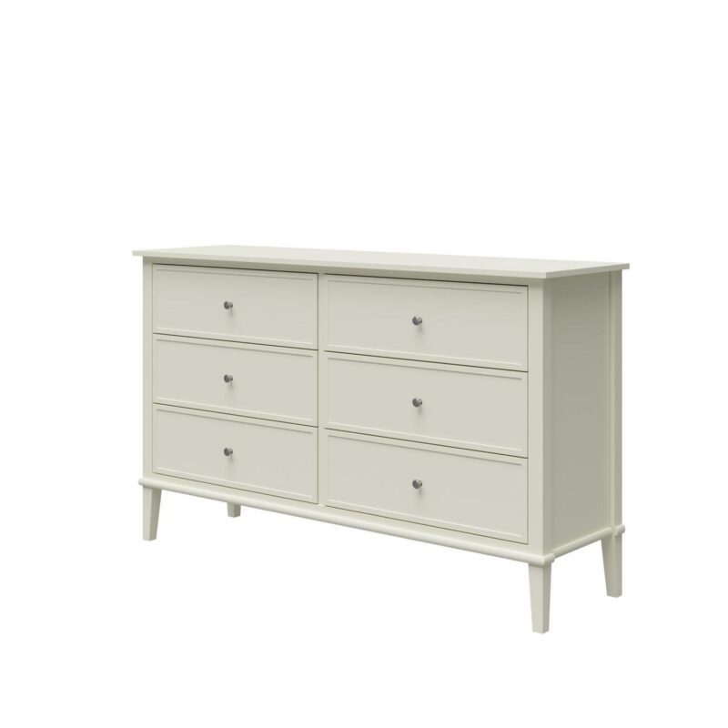 Desert Fields Eclectic Boho 6-Drawer Dresser, Soft White - Image 4