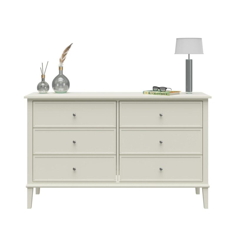 Desert Fields Eclectic Boho 6-Drawer Dresser, Soft White - Image 8