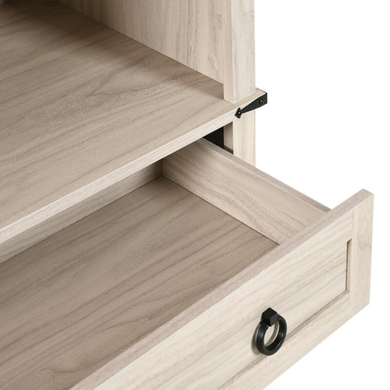 Dextrus 5-Shelf Bookcase with Doors and Drawer, Tall Wood Storage Cabinet with Adjustable Shelves for Home and Office - Image 11