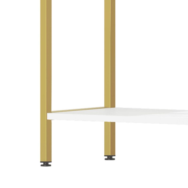 Dextrus 5 Tier Arched Bookshelf and Bookcase, Gold Standing Book Shelf, Mental Frame Storage Display Rack Shelves Organizer for Bedroom Living Room Office,White&Gold - Image 12