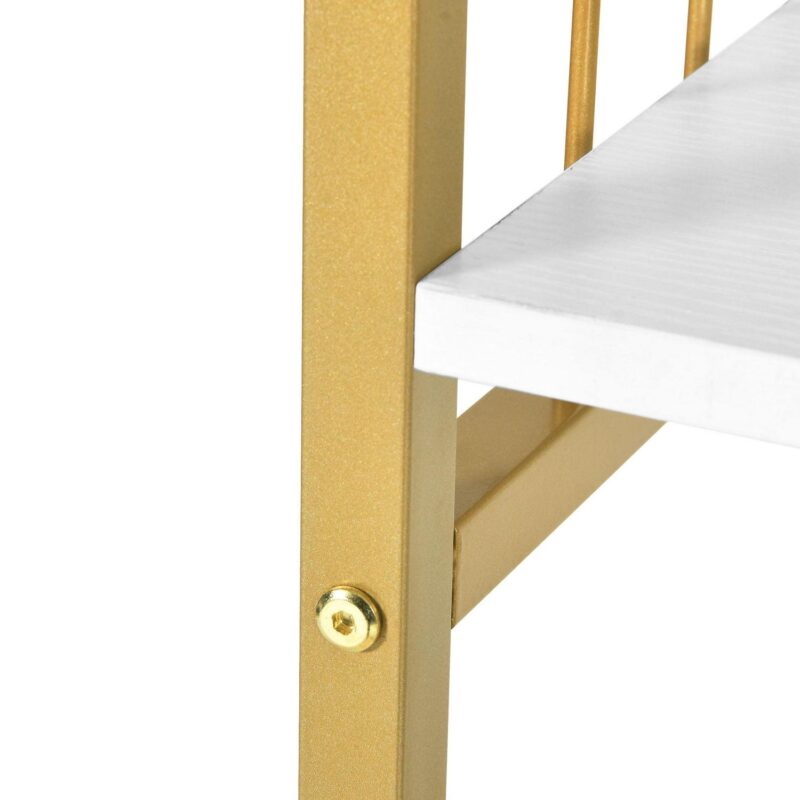 Dextrus 5 Tier Arched Bookshelf and Bookcase, Gold Standing Book Shelf, Mental Frame Storage Display Rack Shelves Organizer for Bedroom Living Room Office,White&Gold - Image 8