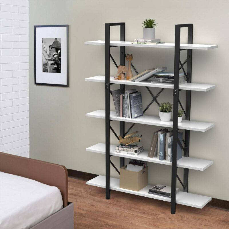 Dextrus 5 Tier Bookcase and Book Shelf, Modern Free Standing Bookshelf Storage Organizer with Metal Frame, Book Shelves for Living Room Bedroom Balcony Home Office - Image 7