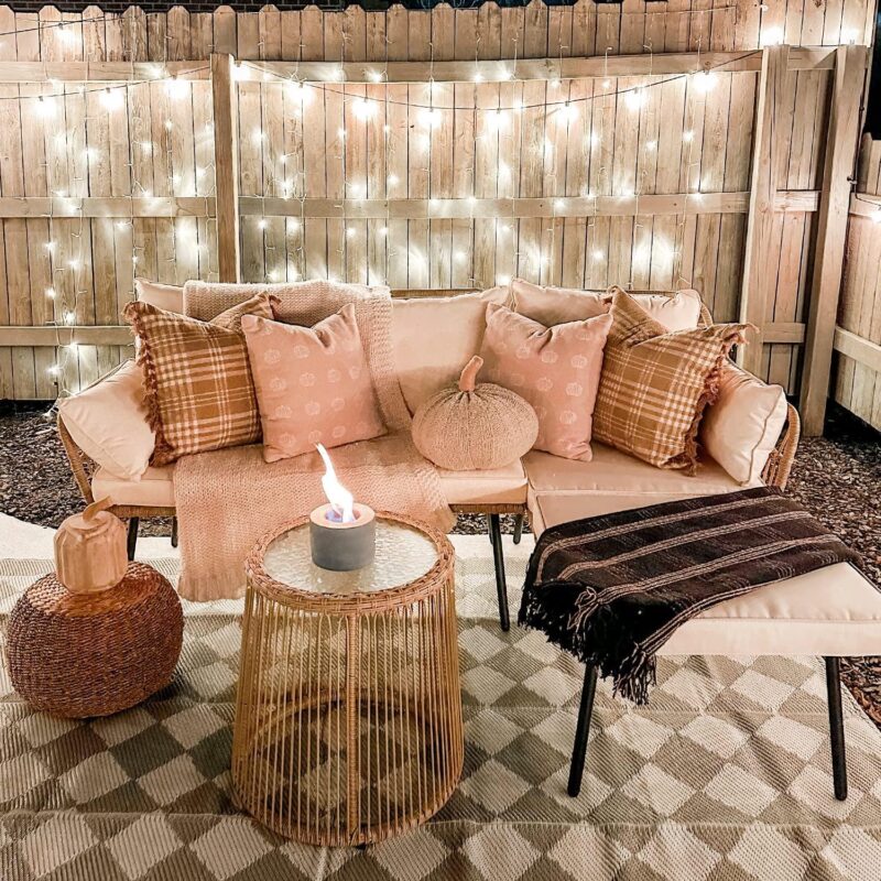 Dextrus L-Shaped Patio Sofa, All-Weather Wicker Boho Patio Conversation Set with Tempered Glass Coffee Table and Cushions, Outdoor Furniture - Image 4