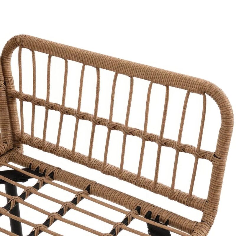 Dextrus Patio Sofa and Loveseat, Boho All-Weather Wicker Rattan Conversation Chairs with Cushions and Lumbar Pillows - Beige - Image 8