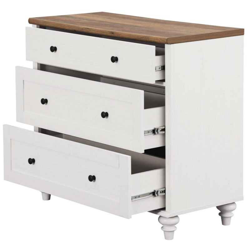 Dresser for Bedroom with 6 Drawer, White Baby Dressers Large Mid Century Modern Wooden Closet Storage Organizer for Living Room,Kids Room Nursery, Hallway - Image 7