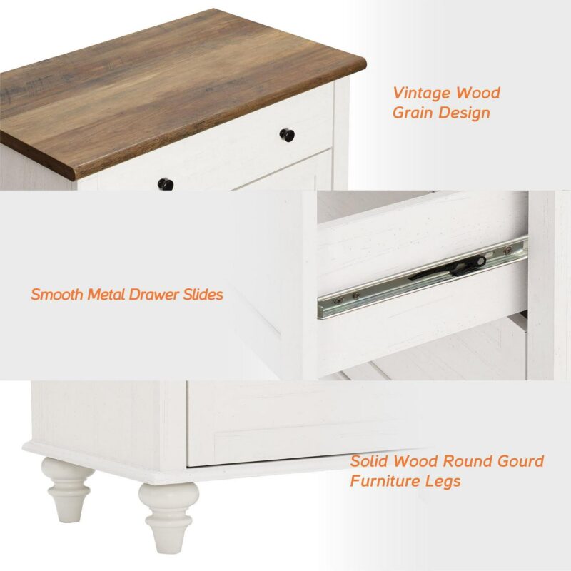Dresser for Bedroom with 6 Drawer, White Baby Dressers Large Mid Century Modern Wooden Closet Storage Organizer for Living Room,Kids Room Nursery, Hallway - Image 5