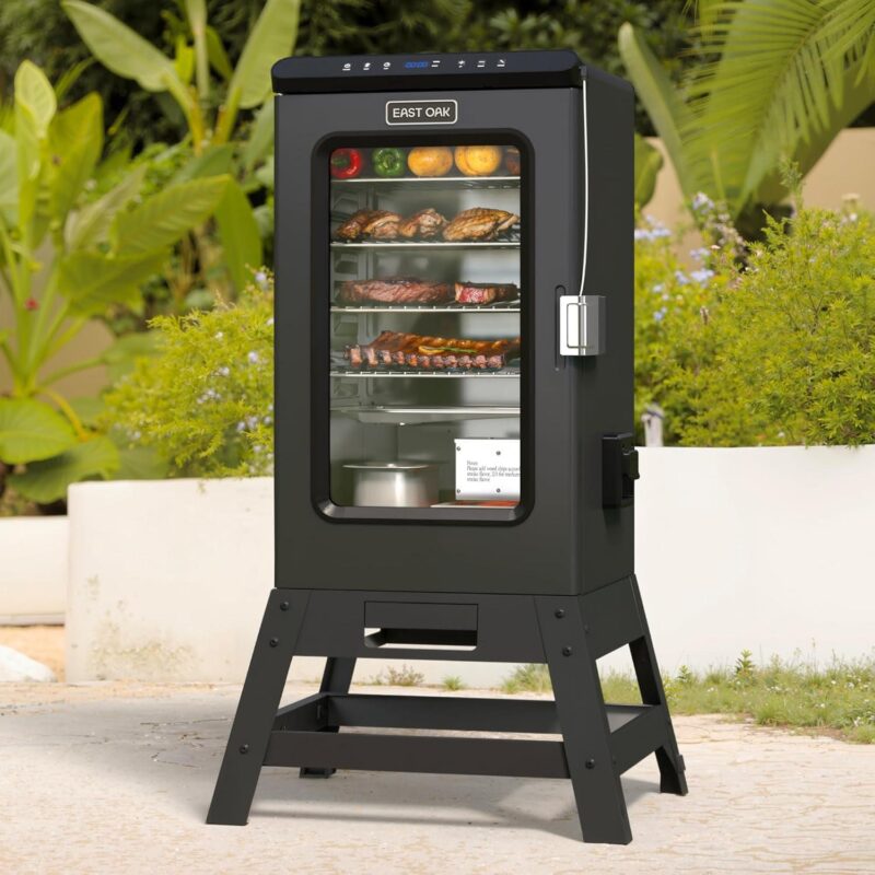 EAST OAK 725 Sq inches Portable Electric Smoker Digital Control with Leg Kit Night Blue
