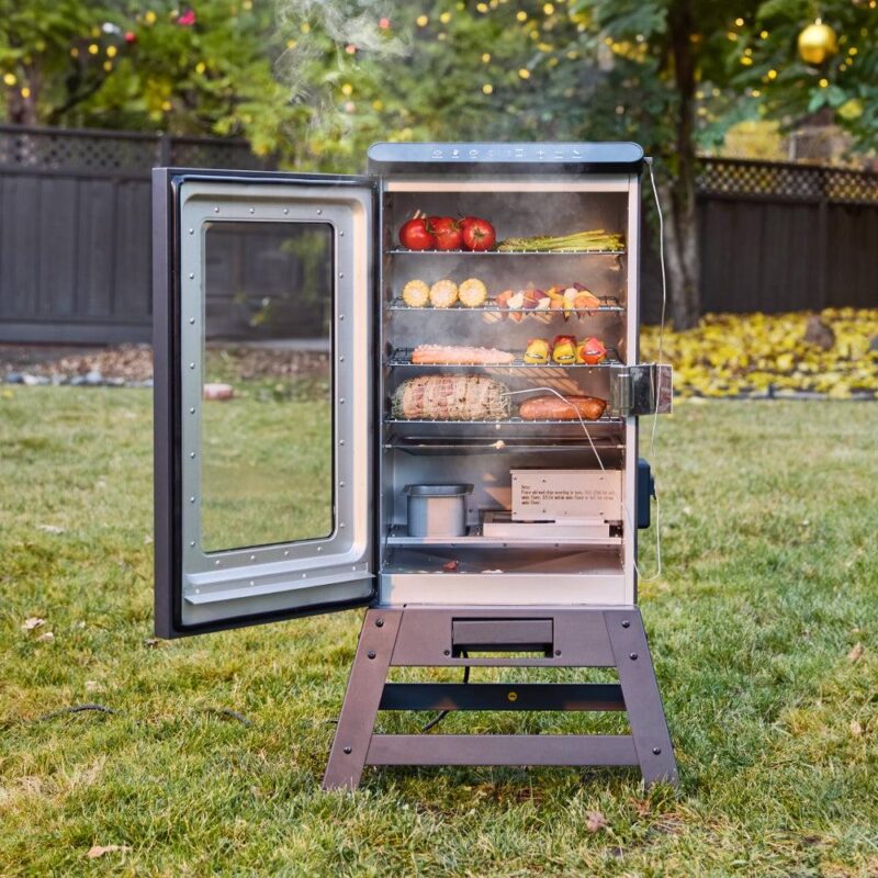 EAST OAK 725 Sq inches Portable Electric Smoker Digital Control with Leg Kit Night Blue - Image 2