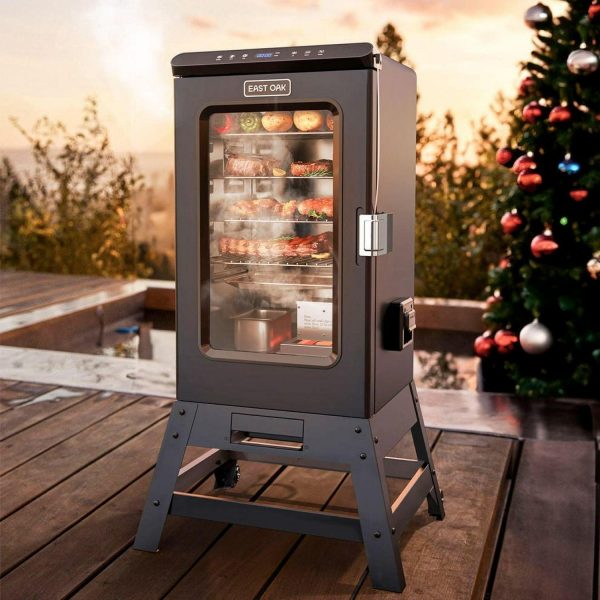 EAST OAK Pro 30  Electric Vertical Smoker Portable with Window and Legs Digital Control of Cooking Night Blue