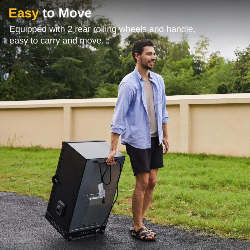 EAST OAK Updated 30  725 Sq inches Electric Smoker Portable with Glass Door Digital Remote Control Black - Image 4