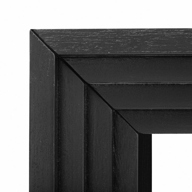 EUROCO Modern Console Table,59.2  Long Narrow Sofa Table Behind The Couch,Paulownia Solid Wood Veneer Rectangular Entryway Table for Entrance, Hallway, Living Room, Black - Image 3