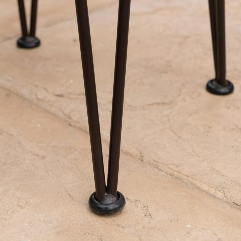 Edward Outdoor Industrial Acacia Wood Barstools with Iron Frame, Set of 2, Teak, Rustic Metal - Image 6