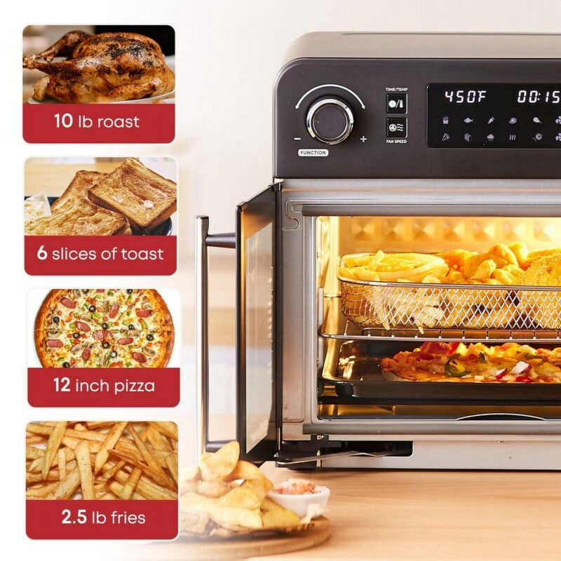 Elite Cuisine French Door 23 L Air Fryer Oven, Black - Image 4