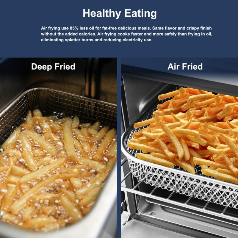 Elite Gourmet Deluxe Air Fryer Oven 25qt, Black - Fast Fry, Bake, Roast, Dehydrate - Image 2