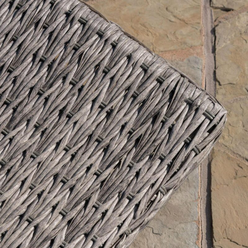 Emerald Outdoor Armed Wicker Chaise Lounge, Set of 2, Grey - Image 5