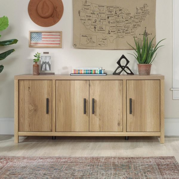 Erie Collection, by Sauder Television Stand for TV' up to 60 , Timber Oak finish