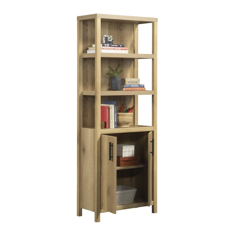 Erie Collection by Sauder Library Bookcase W/ Doors, Timber Oak Finish - Image 14